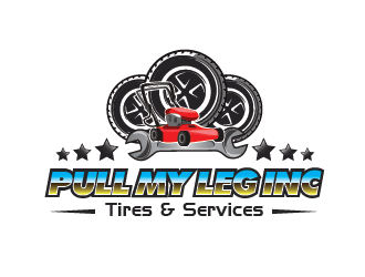Pull My Leg, Inc. Tires & Services logo design by Bl_lue