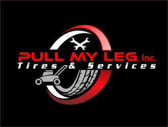 Pull My Leg, Inc. Tires & Services logo design by bosbejo