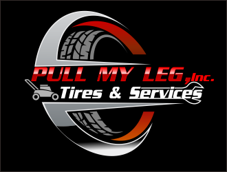 Pull My Leg, Inc. Tires & Services logo design by bosbejo