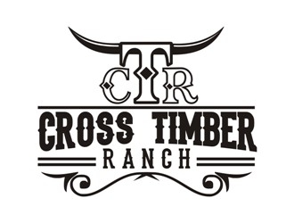Cross Timber Ranch - CTR logo design by rizuki