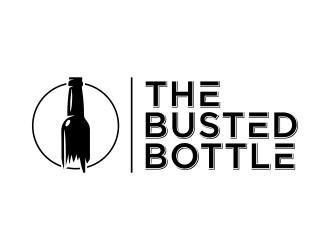 The Busted Bottle logo design by BlessedArt