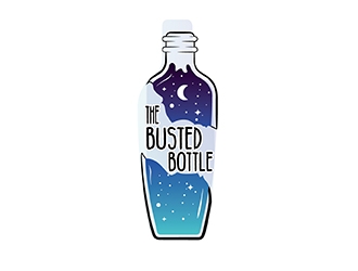The Busted Bottle logo design by Gilu