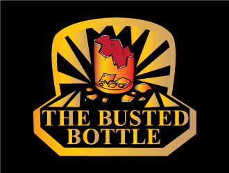 The Busted Bottle logo design by ManishSaini