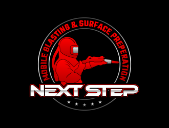 NEXT STEP mobile blasting & surface preperation logo design by beejo