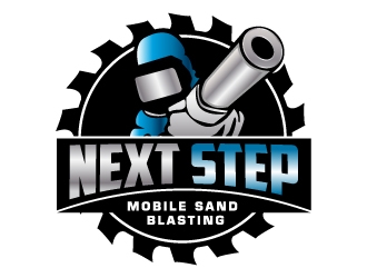 NEXT STEP mobile blasting & surface preperation logo design by dchris