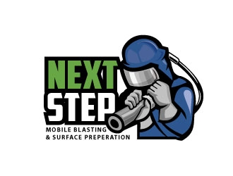 NEXT STEP mobile blasting & surface preperation logo design by sanworks