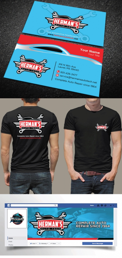 Herman’s Auto Tech  logo design by Boomstudioz