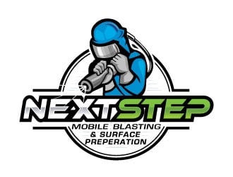 NEXT STEP mobile blasting & surface preperation logo design by sanworks