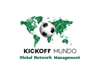 KICKOFF MUNDO Global Network Management logo design by heba