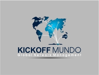 KICKOFF MUNDO Global Network Management logo design by amazing