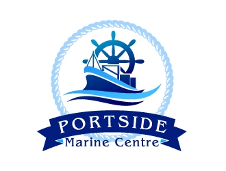 PORTSIDE Marine Centre logo design by Dawnxisoul393