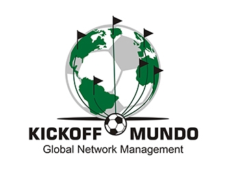 KICKOFF MUNDO Global Network Management logo design by gitzart