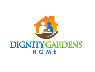 Dignity Gardens Home logo design by YONK