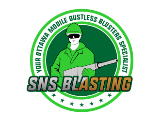 SNS BLASTING  logo design by beejo