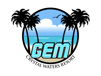 GEM Crystal Waters Resort logo design by Kruger