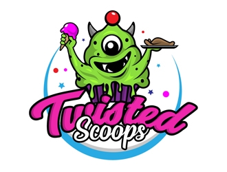 Twisted Scoops logo design by DreamLogoDesign