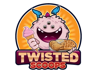 Twisted Scoops logo design by Suvendu