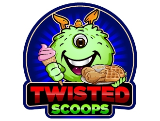 Twisted Scoops logo design by Suvendu