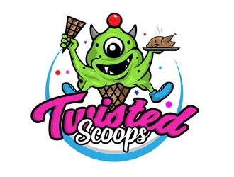 Twisted Scoops logo design by DreamLogoDesign