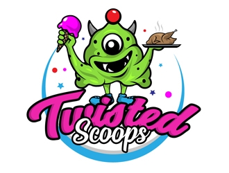 Twisted Scoops logo design by DreamLogoDesign