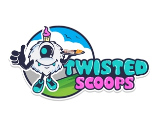 Twisted Scoops logo design by DreamLogoDesign