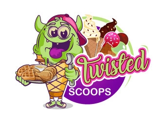 Twisted Scoops logo design by Suvendu