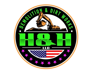 H&H Demolition & Dirt Works LLC logo design by DreamLogoDesign