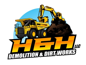H&H Demolition & Dirt Works LLC logo design by DreamLogoDesign