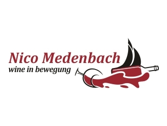 nico medenbach - wein in bewegung logo design by ruki