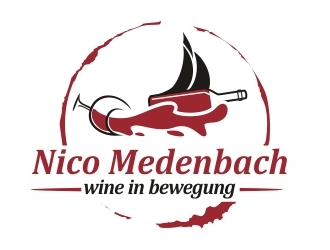 nico medenbach - wein in bewegung logo design by ruki