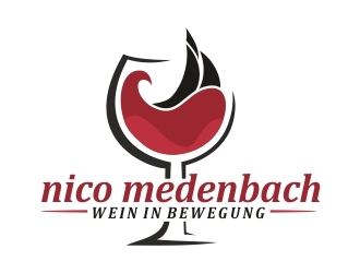 nico medenbach - wein in bewegung logo design by ruki