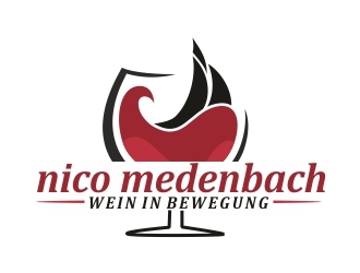 nico medenbach - wein in bewegung logo design by ruki