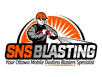 SNS BLASTING  logo design by jaize