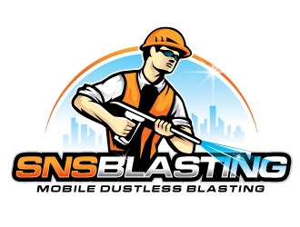 SNS BLASTING  logo design by REDCROW
