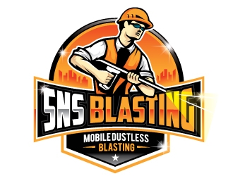 SNS BLASTING  logo design by REDCROW