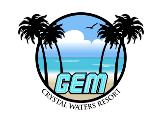 GEM Crystal Waters Resort logo design by Kruger
