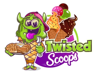 Twisted Scoops logo design by Suvendu