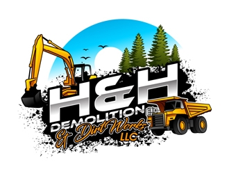 H&H Demolition & Dirt Works LLC logo design by DreamLogoDesign