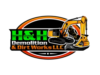 H&H Demolition & Dirt Works LLC logo design by DreamLogoDesign