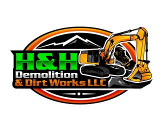 H&H Demolition & Dirt Works LLC logo design by DreamLogoDesign
