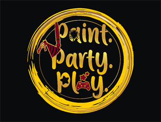 Paint. Party. Play logo design by coco