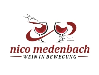 nico medenbach - wein in bewegung logo design by ruki
