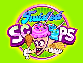 Twisted Scoops logo design by REDCROW