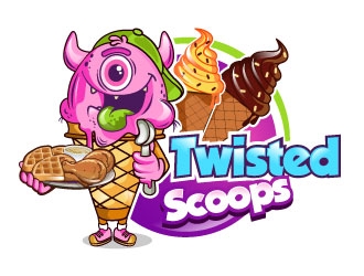 Twisted Scoops logo design by Suvendu