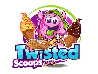 Twisted Scoops logo design by Suvendu