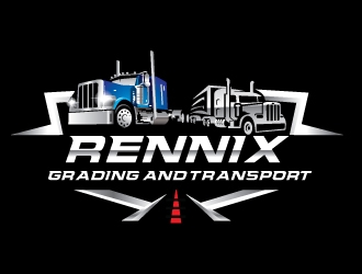 Rennix Grading and Transport Inc logo design by logoguy