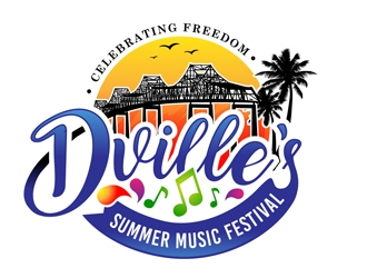 Dville’s Summer Music Festival celebrating Freedom logo design by DreamLogoDesign