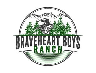 Braveheart Boys Ranch logo design by AYATA