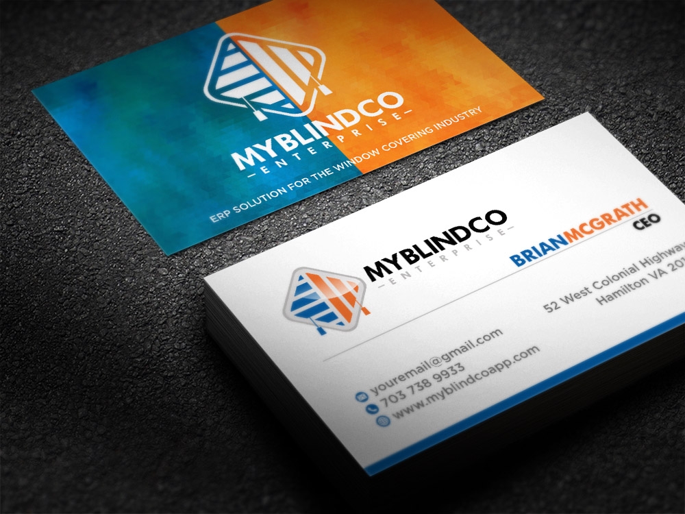 MyBlindCo Logo needs updating and the word enterprise  added bellow the Word MYBLINDCO.   logo design by scriotx