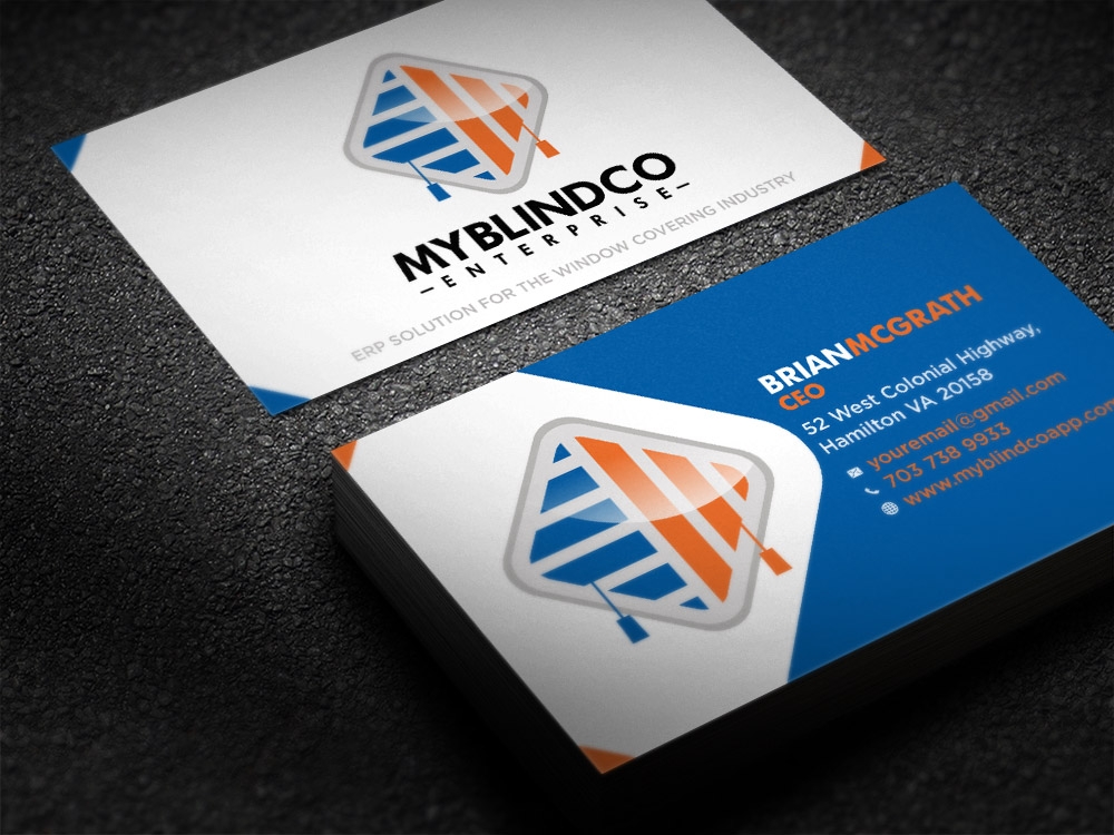 MyBlindCo Logo needs updating and the word enterprise  added bellow the Word MYBLINDCO.   logo design by scriotx